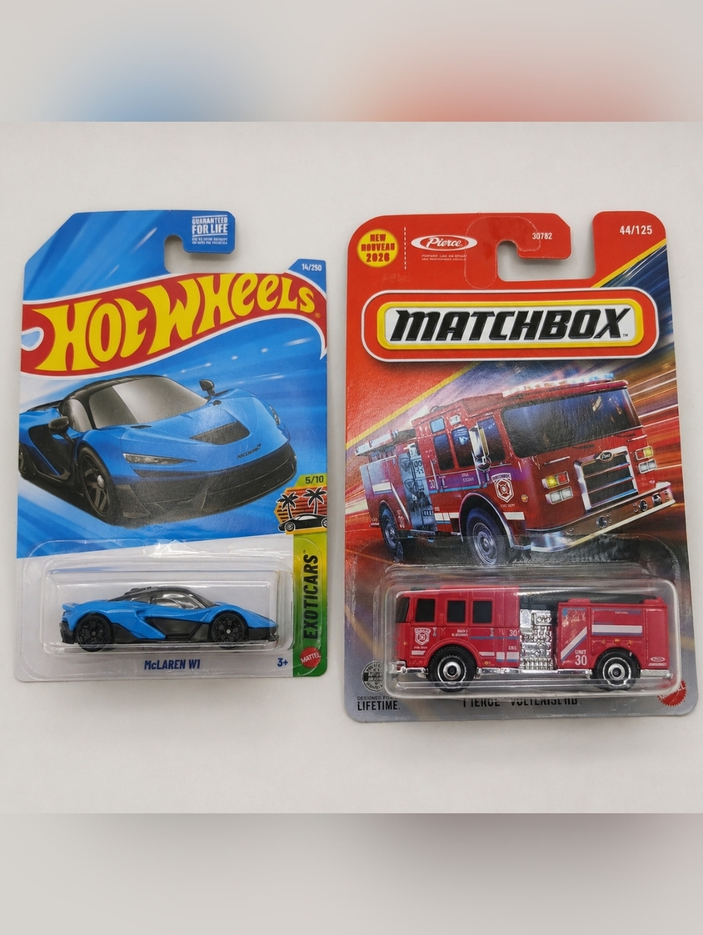 Hot Wheels McLaren W1 + Matchbox Pierce Fire Truck 2026 New Lot